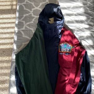 Selling a vintage Nautica Jacket. It’s reversible and you can tuck the hood in.